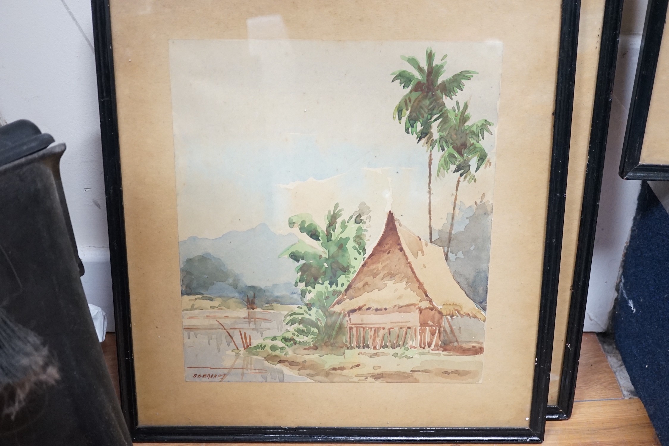 Abu Baker Ibrahim (1925-1977), five watercolours, 'Kedah, North Malaya', signed, largest 28 x 25cm